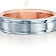 Rings Mens Wedding Band Verragio White Gold Platinum Rose Gold Inlay Satin Finish Grand Rapids Jewelry Store - Rings Mens Wedding Band Verragio White Gold Platinum Rose Gold Inlay Satin Finish