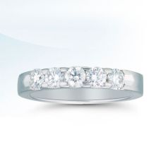 Grand Rapids Jewelry Store - Rings Womens Wedding Band Medawar White Gold Platinum 5round Diamonds