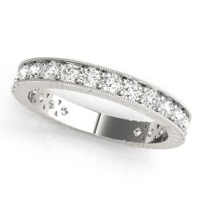 Grand Rapids Jewelry Store - Rings Womens Wedding Band Medawar White Gold Platinum Round Diamonds Engravable