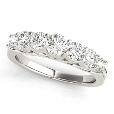 Grand Rapids Jewelry Store - Rings Womens Wedding Band Medawar White Gold Platinum Varied Size Diamonds Engravable