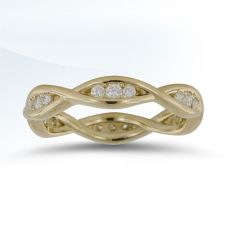 Grand Rapids Jewelry Store - Rings Womens Wedding Band Medawar Yellow Gold Twisted Groove Channel Set