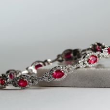 Grand Rapids Jewelry Store - Wrist Fashion Bracelet Medawar White Gold Diamond Ruby