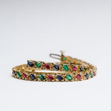 Grand Rapids Jewelry Store - Wrist Fashion Tennis Bracelet Medawar Yellow Gold Sapphire Ruby Emerald Diamond