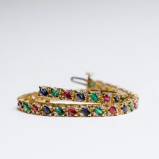 Wrist Fashion Tennis Bracelet Medawar Yellow Gold Sapphire Ruby Emerald Diamond Grand Rapids Jewelry Store - Wrist Fashion Tennis Bracelet Medawar Yellow Gold Sapphire Ruby Emerald Diamond